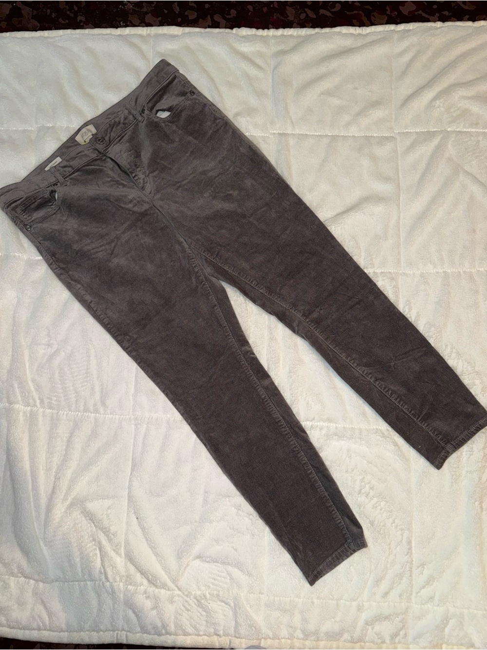 LOFT Curvy Skinny Corduroy Pants in Gray